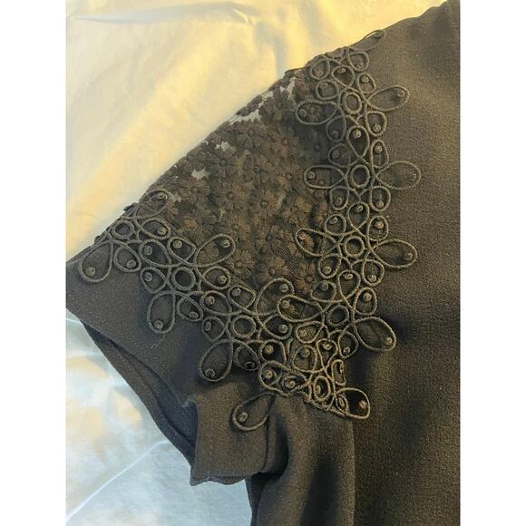 Marc New York Andrew Marc Black Top Lace Short Sleeve Size Medium - Picture 9 of 11